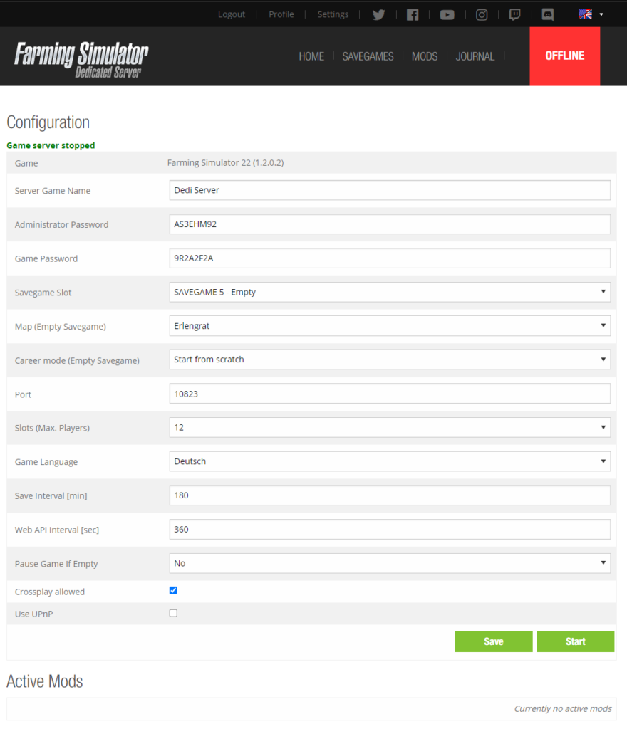 PC] Farming Simulator 22 (FS22) server hosting ➜